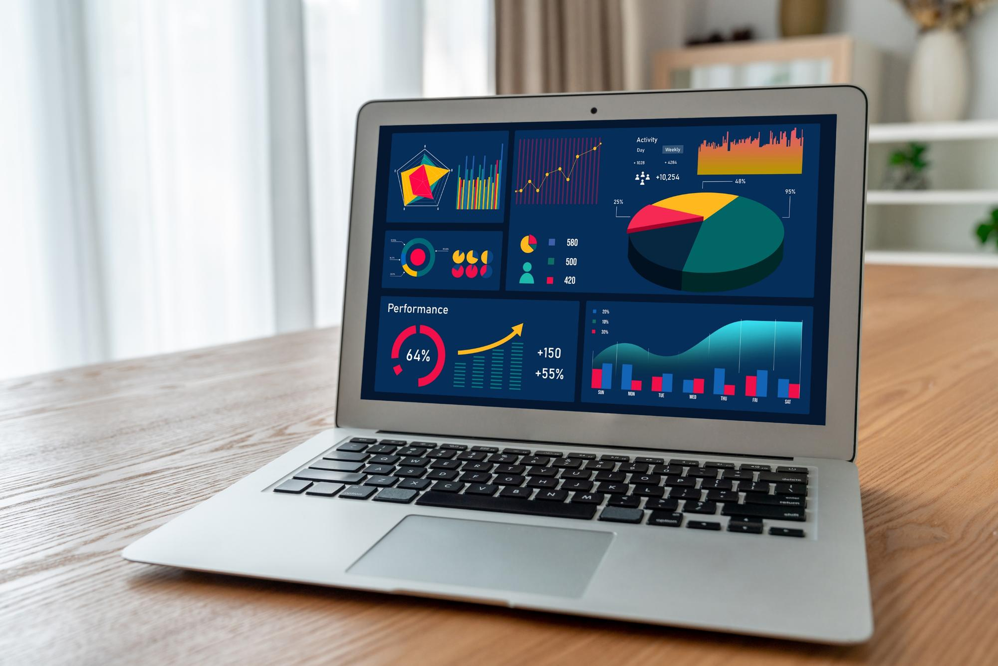 Laptop showing a generic dashboard